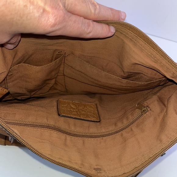 Fossil Sasha Distressed Dark Tan Leather Large Crossbody Saddle Bag Purse - Picture 10 of 16